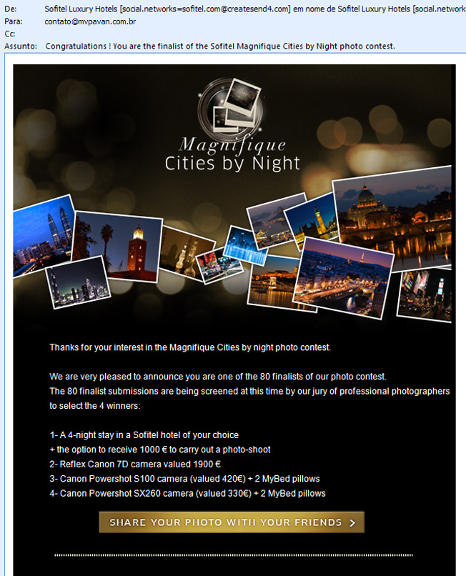 Finalistas do concurso fotográfico Magnifique Cities by Night